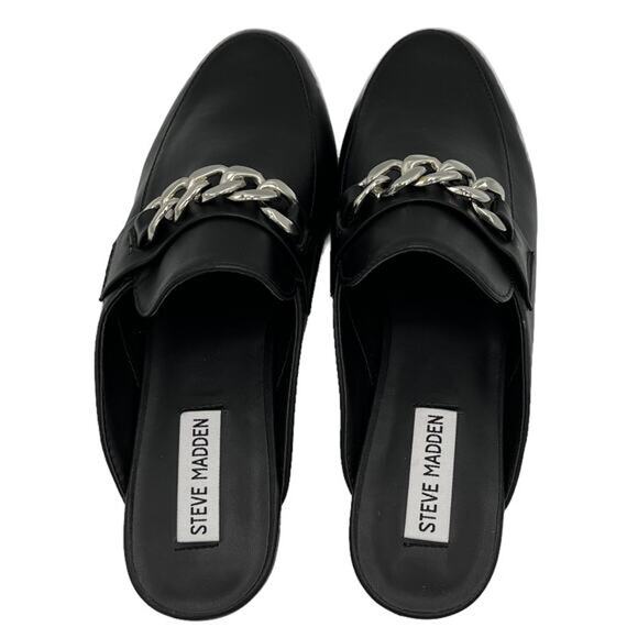 Steve Madden Rally Pointed Mule with Silver Chain in Black Size 9 - Picture 8 of 12